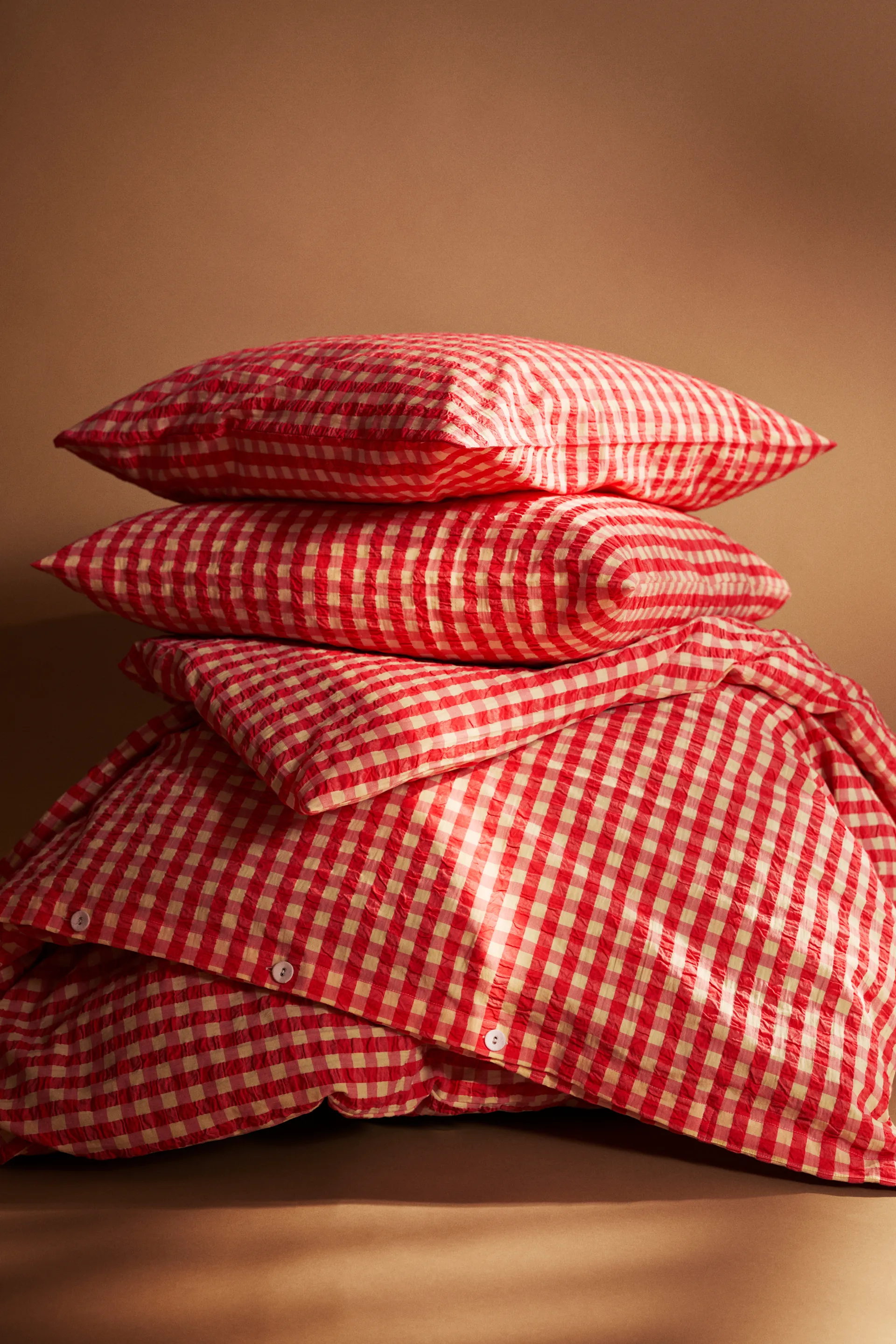 Bæk&Bølge sengesett 150x210 cm, Rød-gul Juna