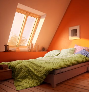 Bæk&Bølge sengesett 220x220 cm - Grønn-Lys rosa - Juna