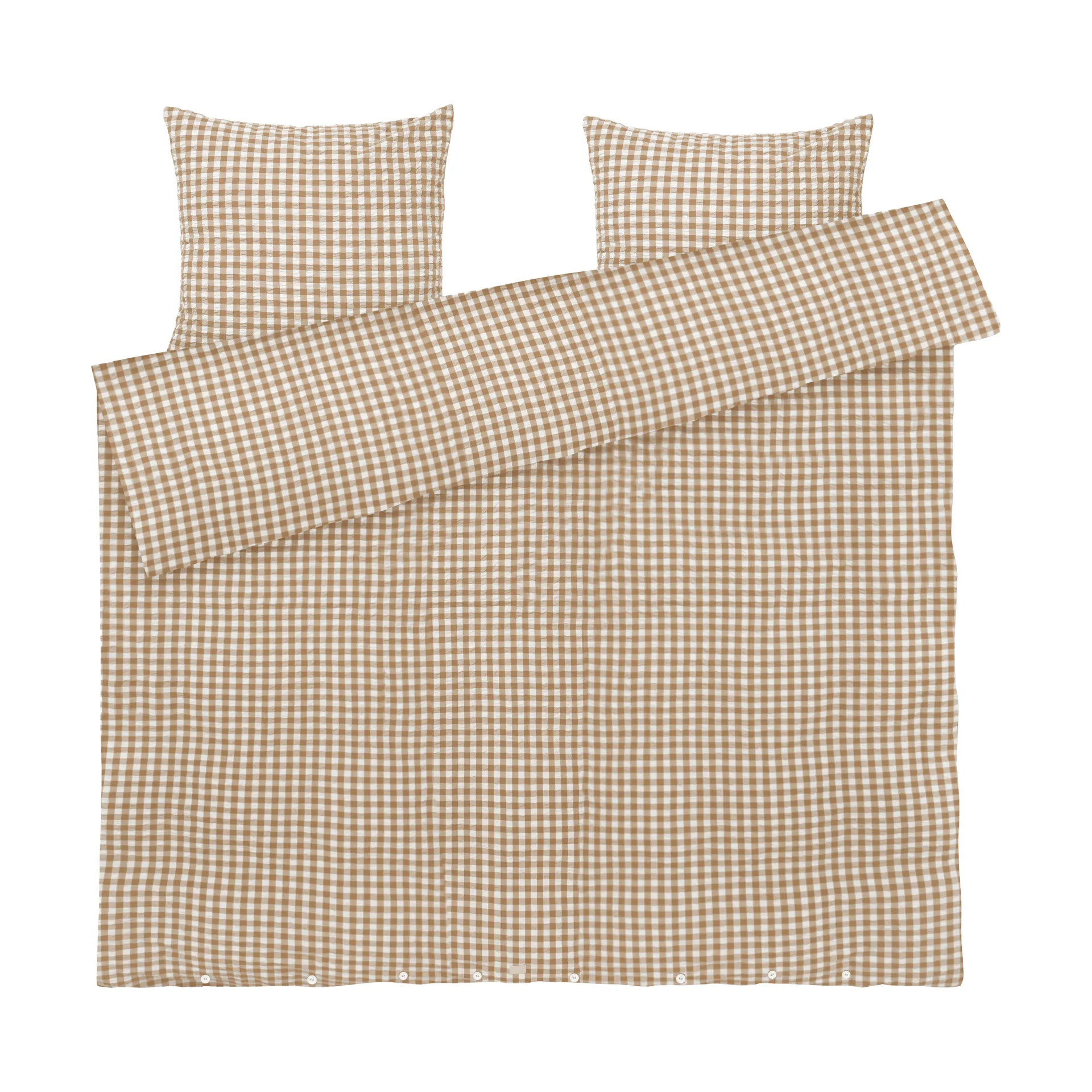 Bæk&Bølge sengesett 220x220 cm, Karamell-offwhite Juna