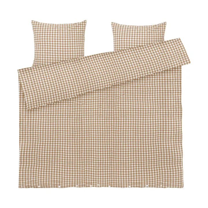 Bæk&Bølge sengesett 220x220 cm - Karamell-offwhite - Juna