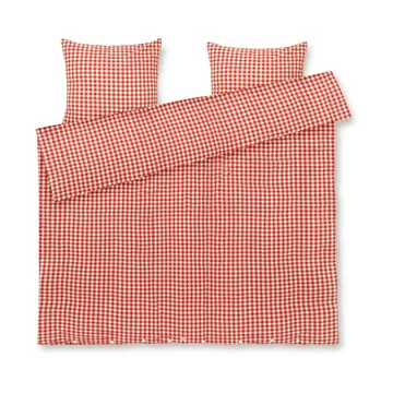 Bæk&Bølge sengesett 220x220 cm - Rød-gul - Juna