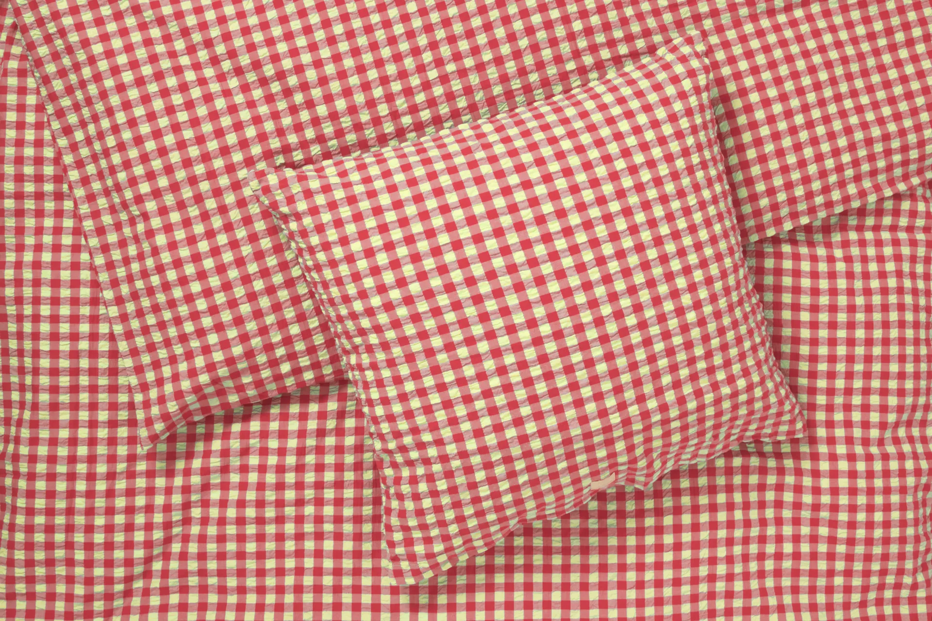 Bæk&Bølge sengesett 220x220 cm, Rød-gul Juna