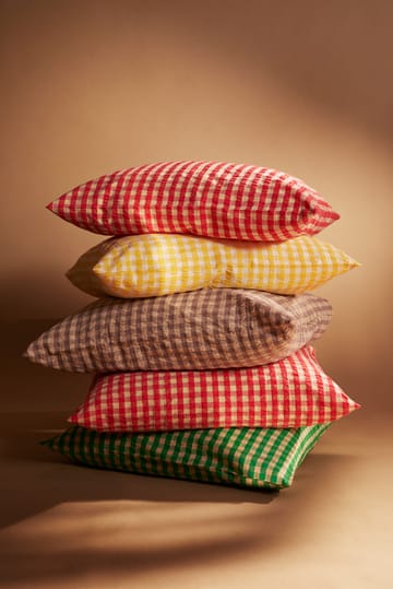 Bæk&Bølge sengesett 220x220 cm - Rød-gul - Juna