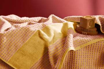 Check håndkle 50x100 cm - Gul-rosa - Juna