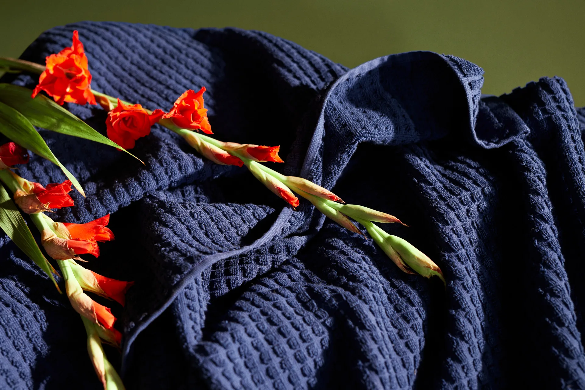 Check håndkle 50x100 cm, Marineblå Juna