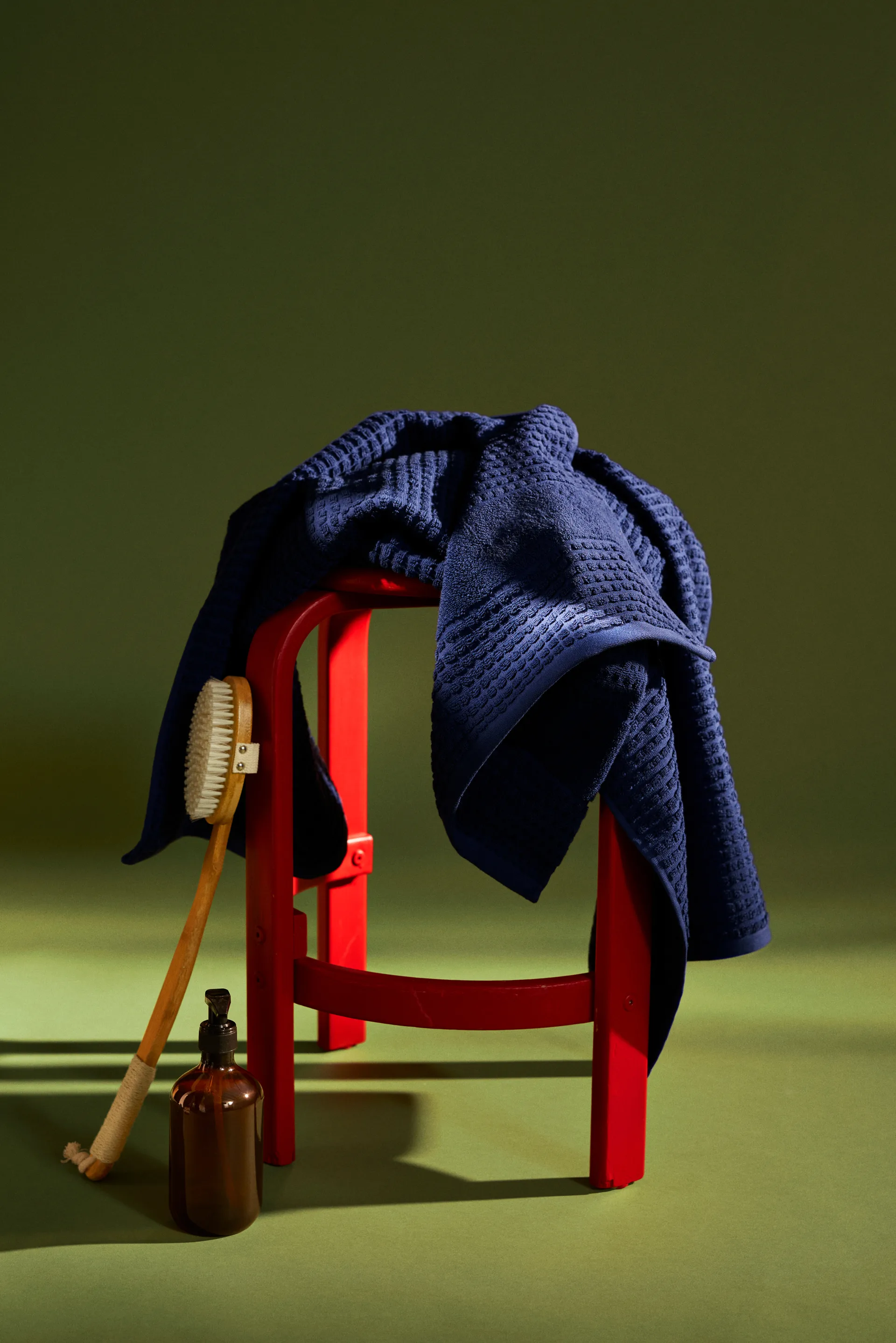 Check håndkle 50x100 cm, Marineblå Juna