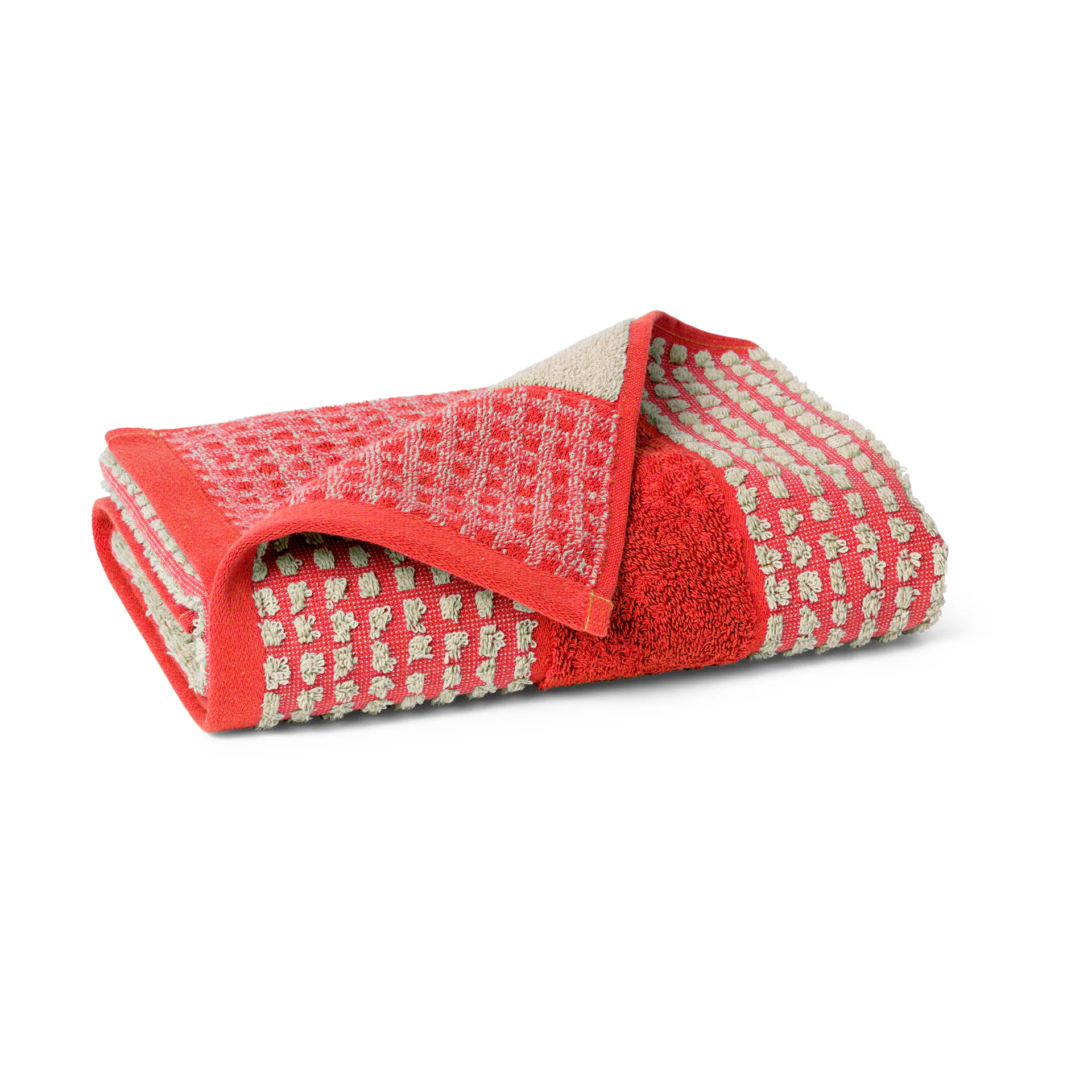 Check håndkle 50x100 cm, Rød-sand Juna