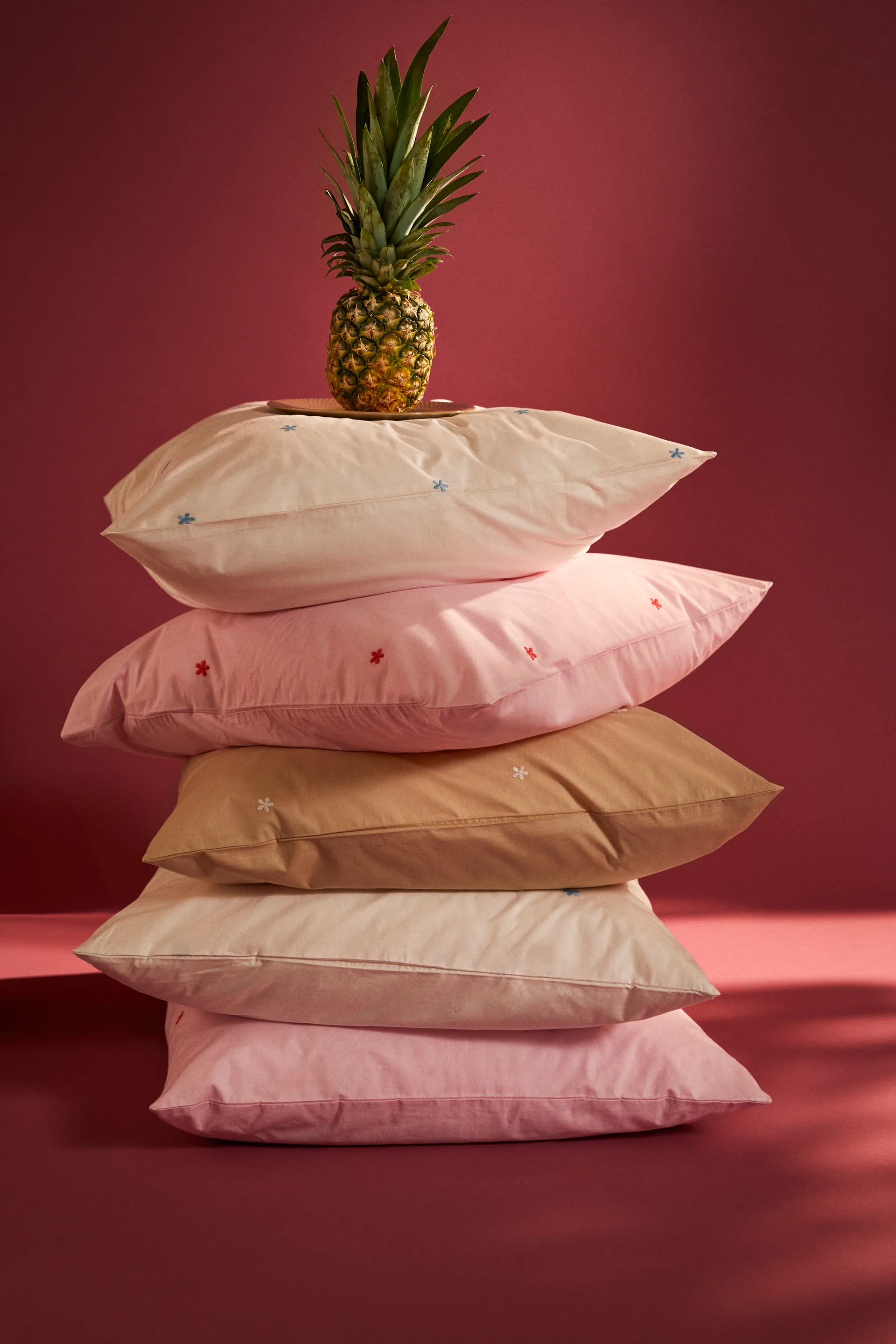 Daisy sengesett 220x220 cm, Hvit-lyseblå Juna