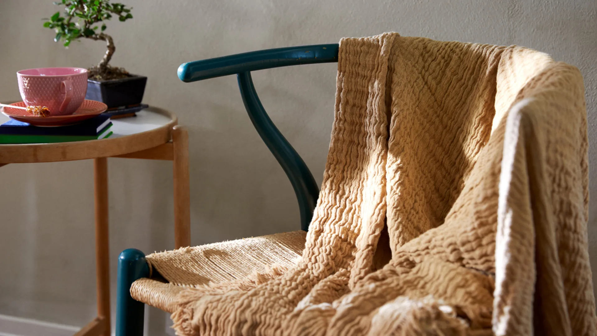 Relover sengeteppe 240 x 260 cm, Sand Juna