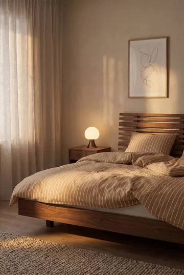 Soft sengesett, 220x220/2x50x60 cm - Karamell-offwhite - Juna
