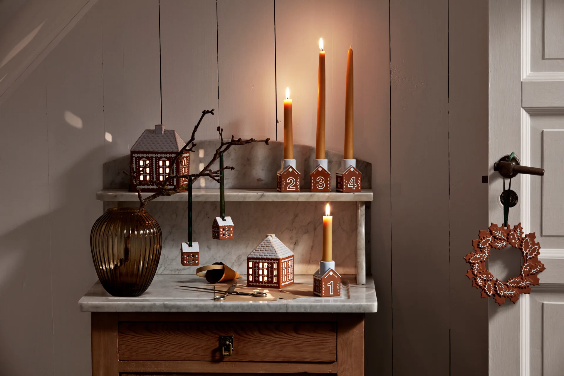 Gingerbread juleoppheng 5 cm 2-pakk, Brun Kähler