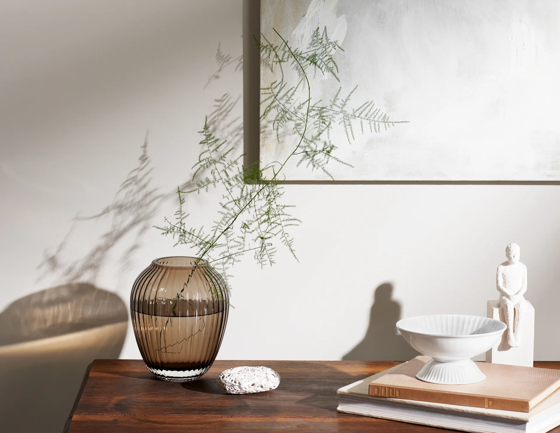 Hammershøi glassvase 18,5 cm, Valnøtt Kähler