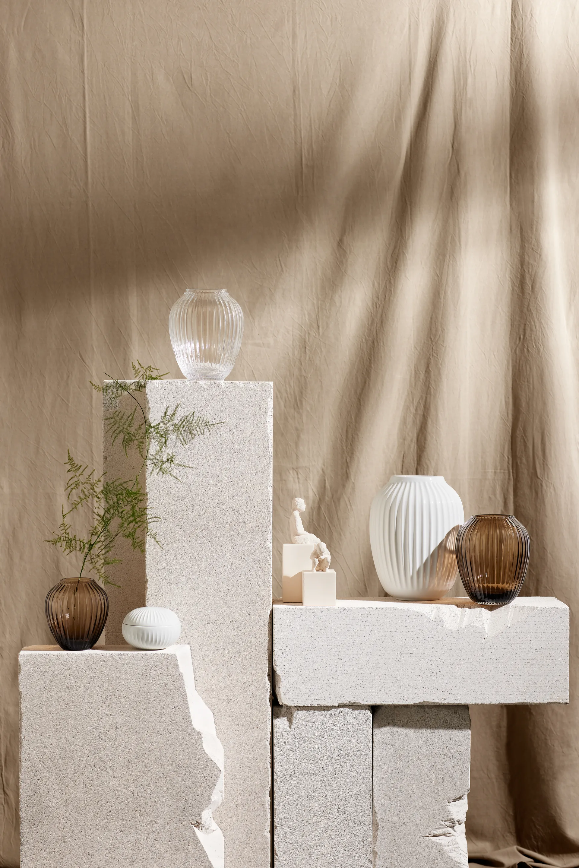 Hammershøi glassvase 18,5 cm, Valnøtt Kähler