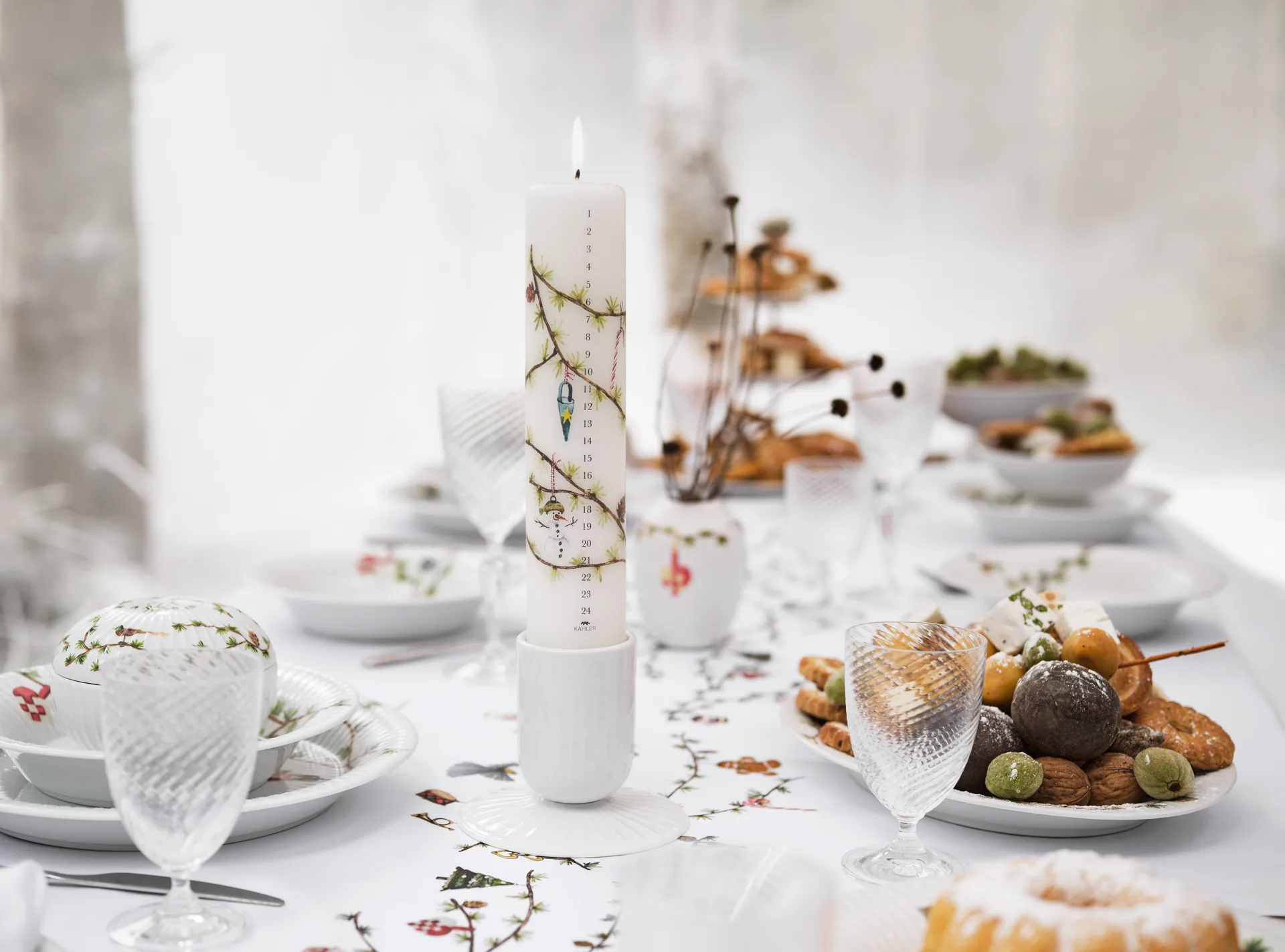 Hammershøi Jul kalenderlys Ø 5 cm, Hvit Kähler