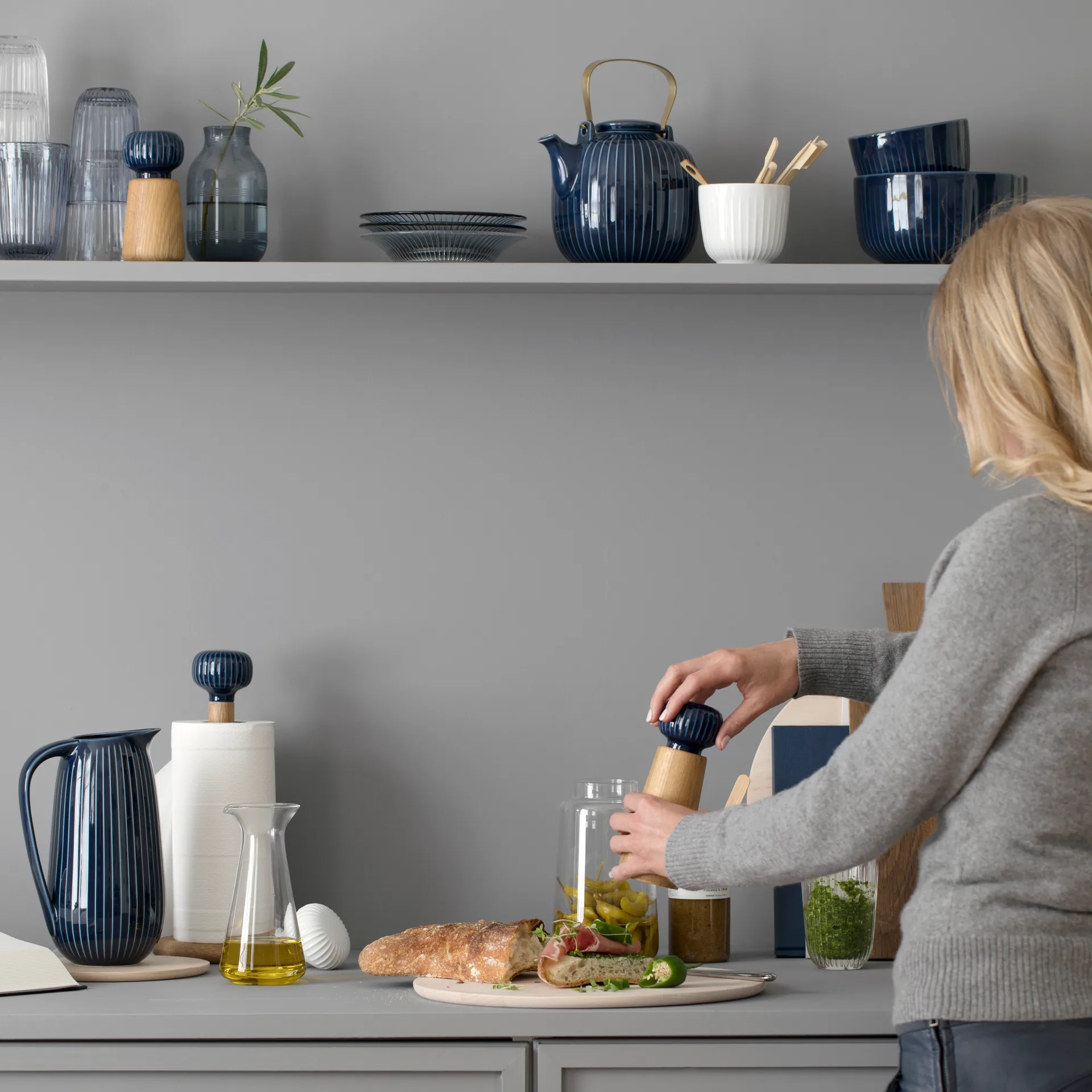 Hammershøi krydderkvern stor, indigo Kähler