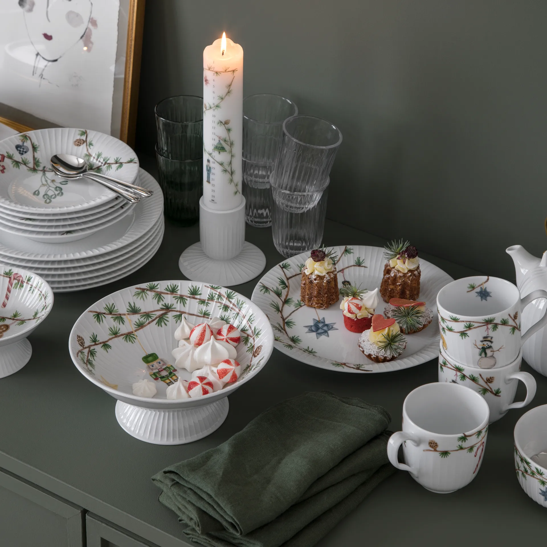 Hammershøi kubbelysestake Ø5 cm, Hvit Kähler