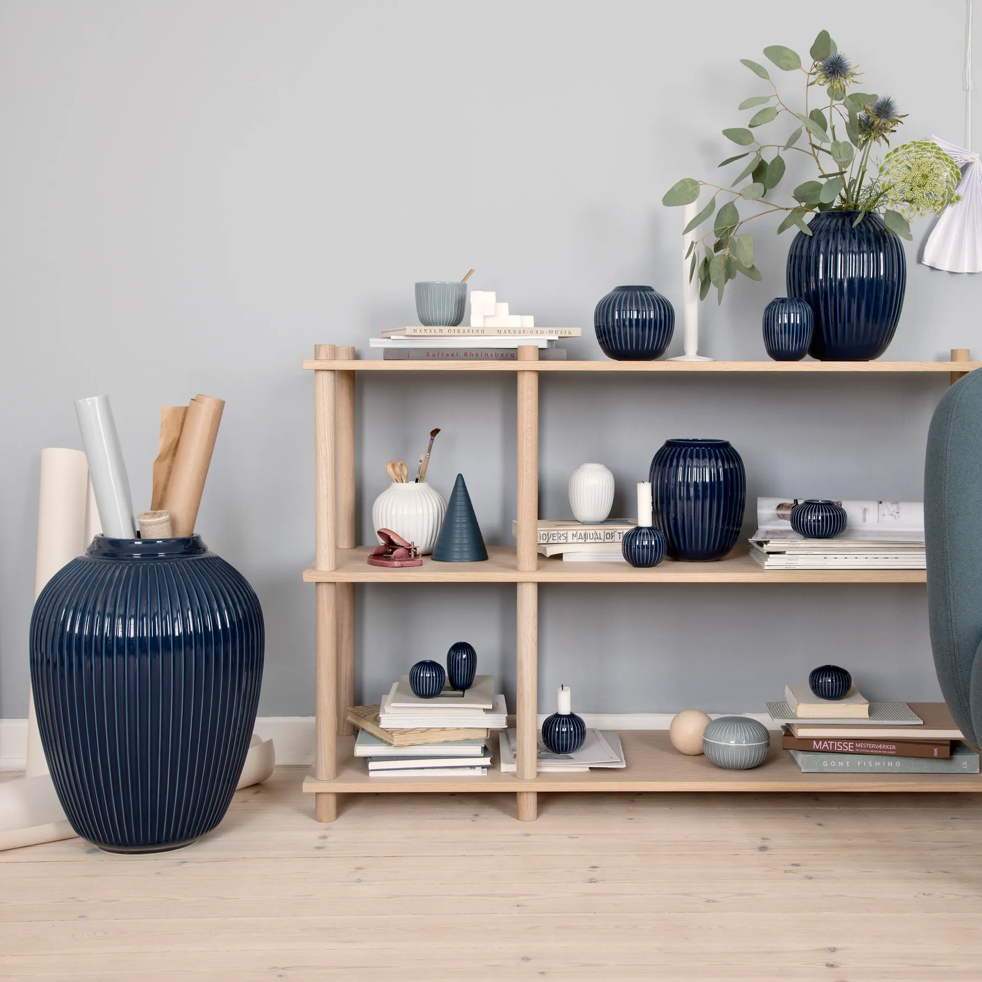 Hammershøi vase liten, indigo Kähler
