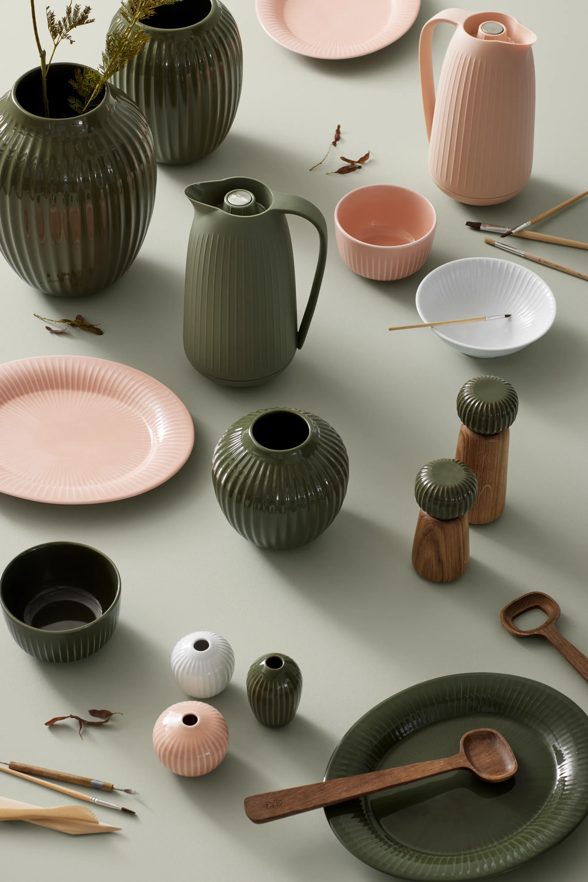 Hammershøi vase stor, Mørkegrønn Kähler