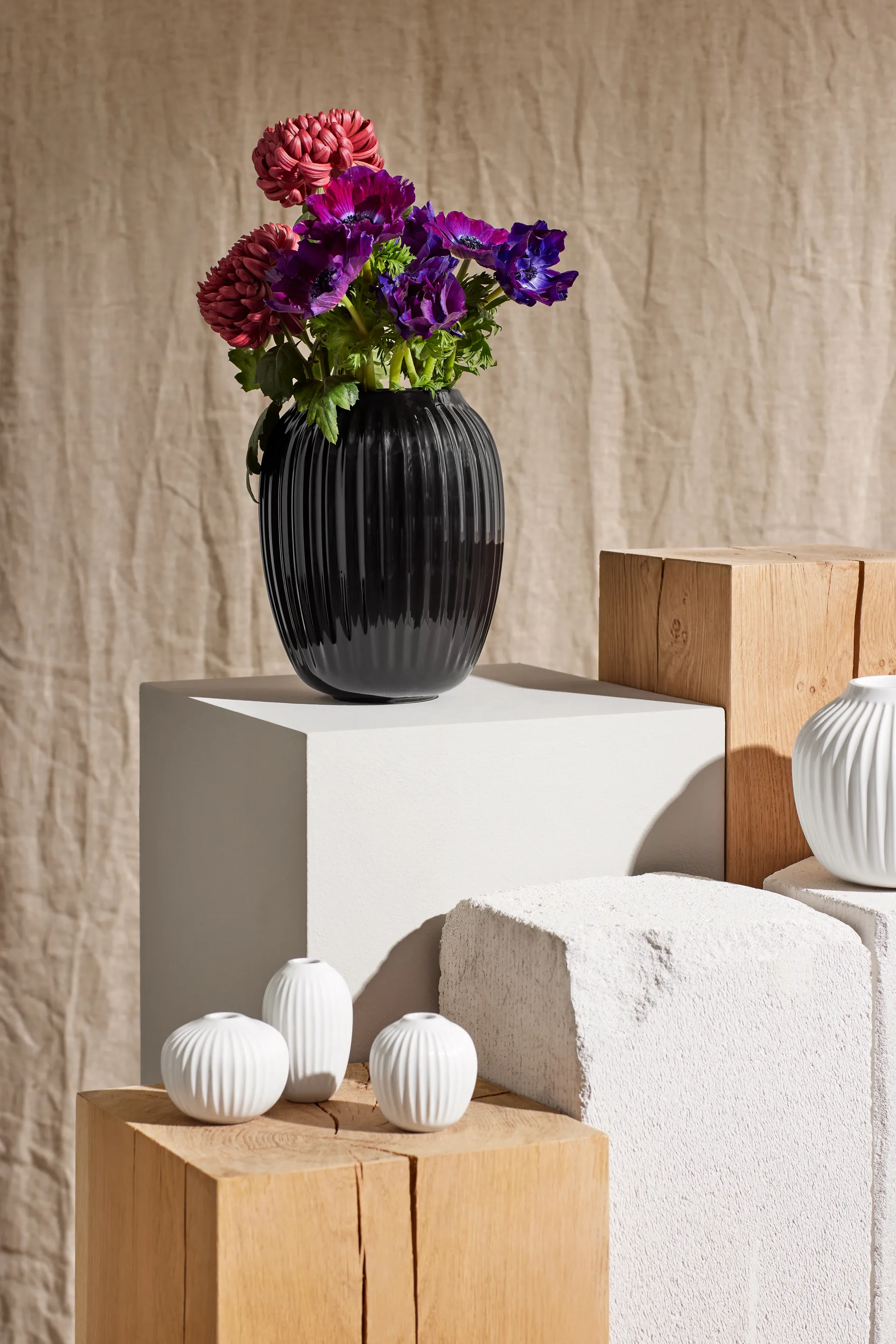 Hammershøi vase, Svart, medium 21 cm Kähler