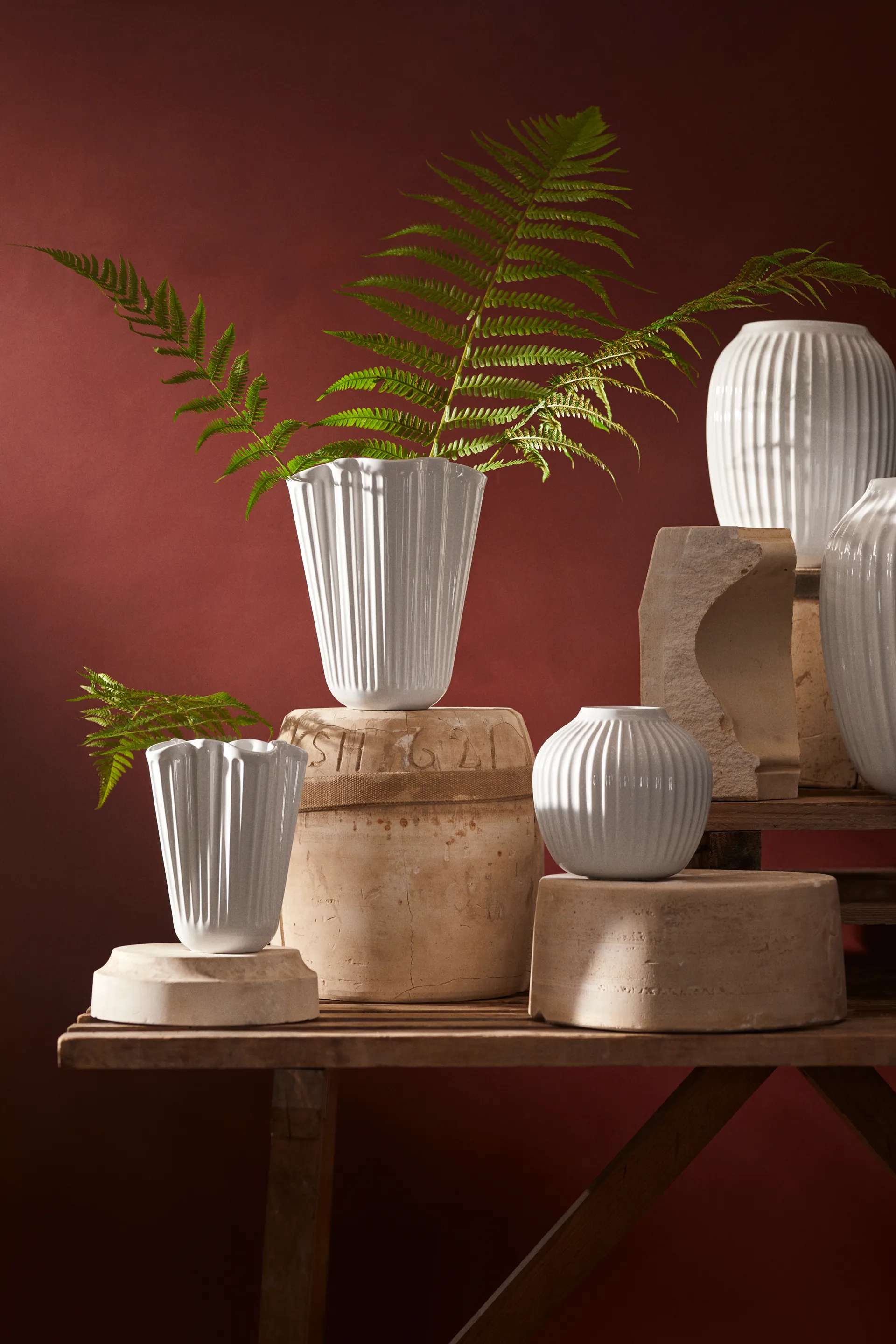 Hammershøi vase Unfold 20,5 cm, Hvit Kähler