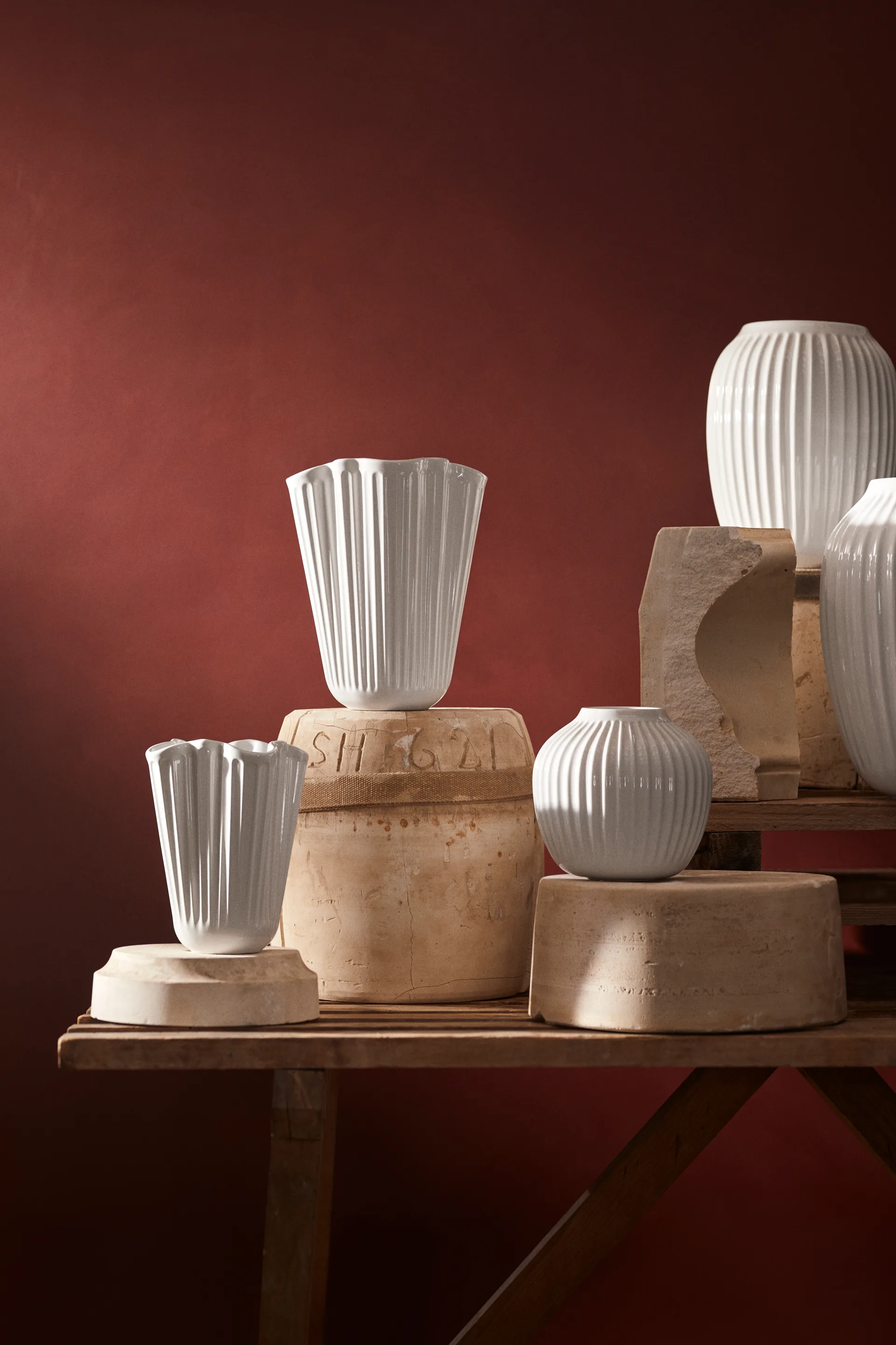 Hammershøi vase Unfold, Hvit, 16,5 cm Kähler