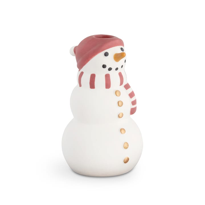 Kähler Christmas porselensfigur Snømann - Hvit-svart-rød - Kähler