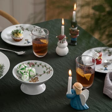 Kähler Christmas porselensfigur Snømann - Hvit-svart-rød - Kähler