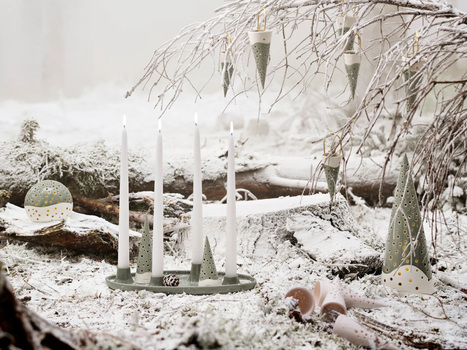 Nobili julestrut juleanheng 18 cm, Grønn Kähler