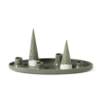 Nobili oval adventslysestake 33 cm - Grønn - Kähler
