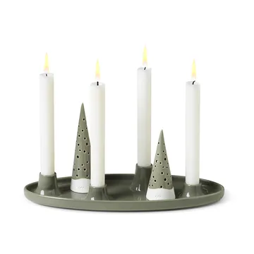 Nobili oval adventslysestake 33 cm - Grønn - Kähler