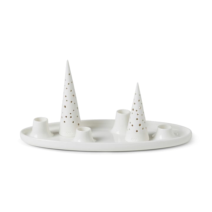 Nobili oval adventslysestake 33 cm - Hvit - Kähler