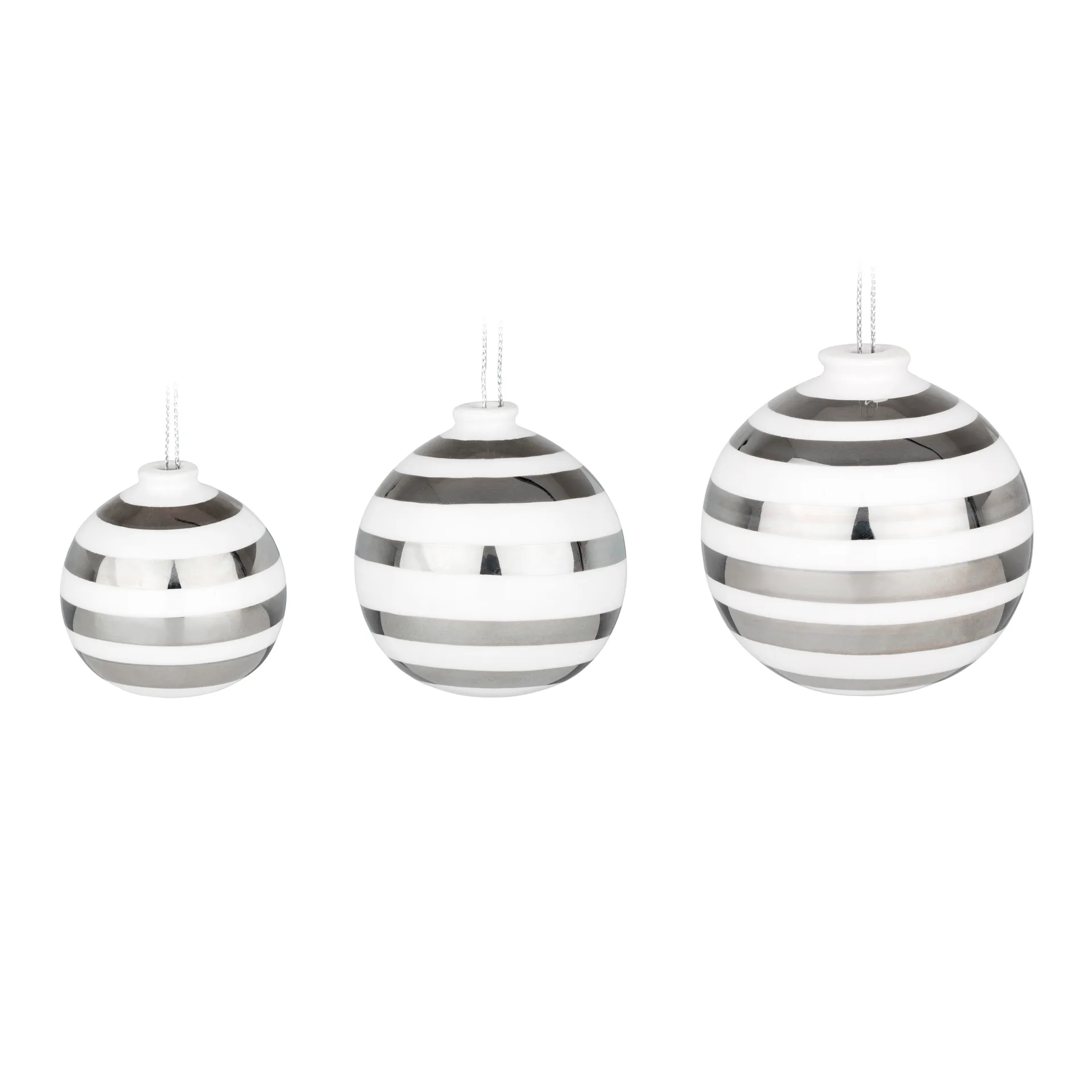 Omaggio julekuler 3-pakk, sølv Kähler