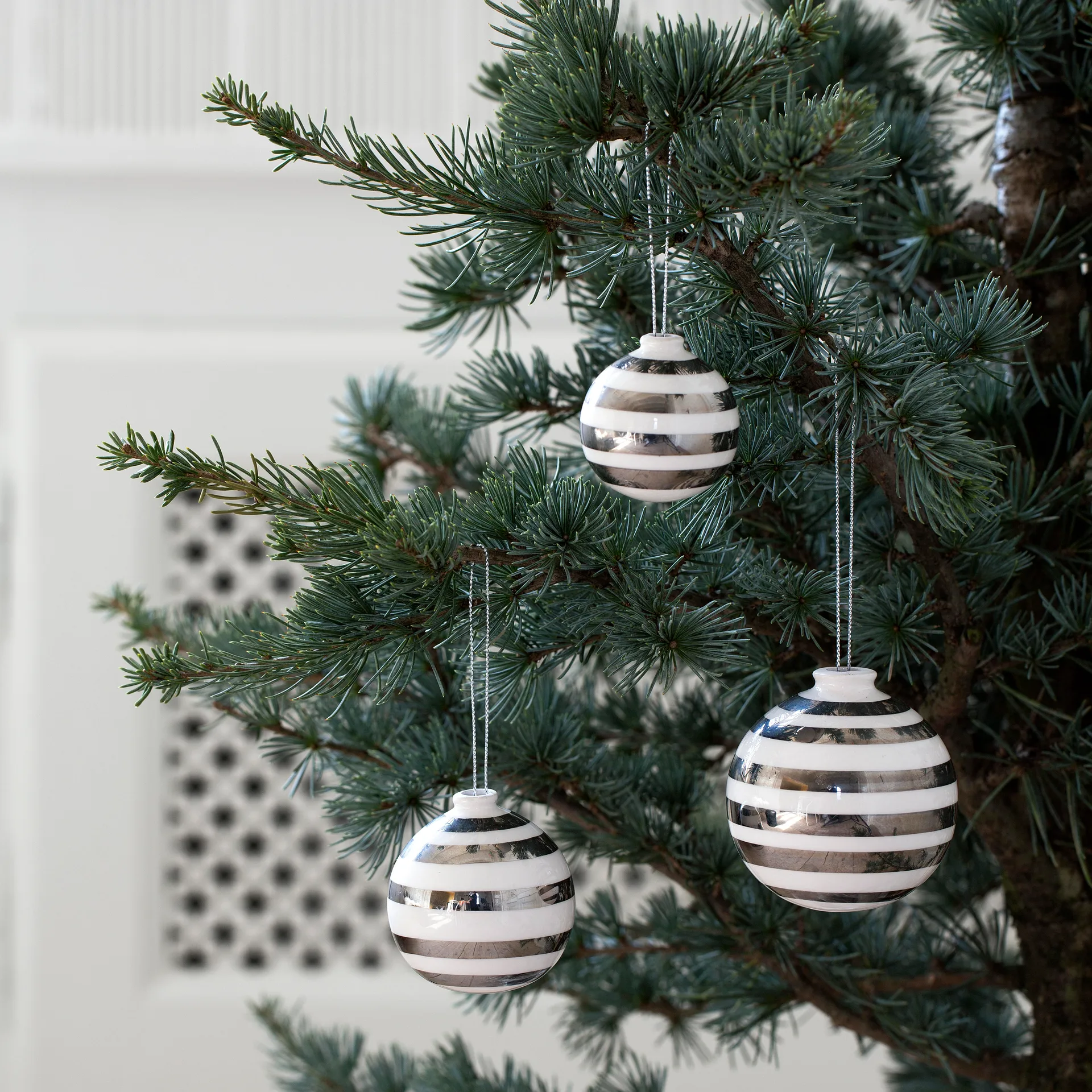 Omaggio julekuler 3-pakk, sølv Kähler