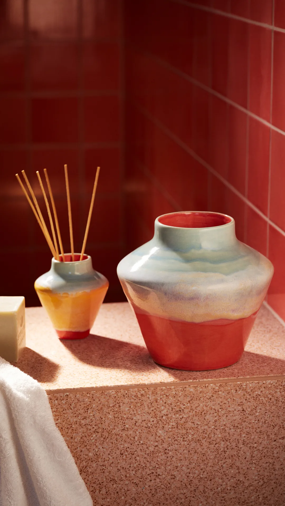 Poppery vase 20,5 cm, Mint-pink Kähler