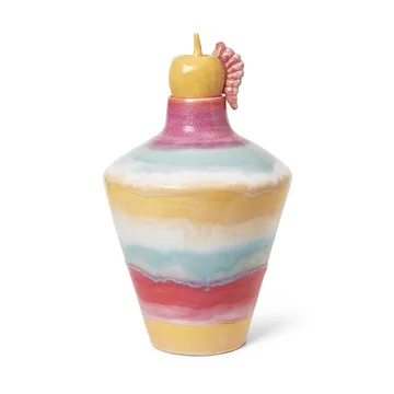 Poppery vase med eple 32 cm - Pink-mint-gul - Kähler