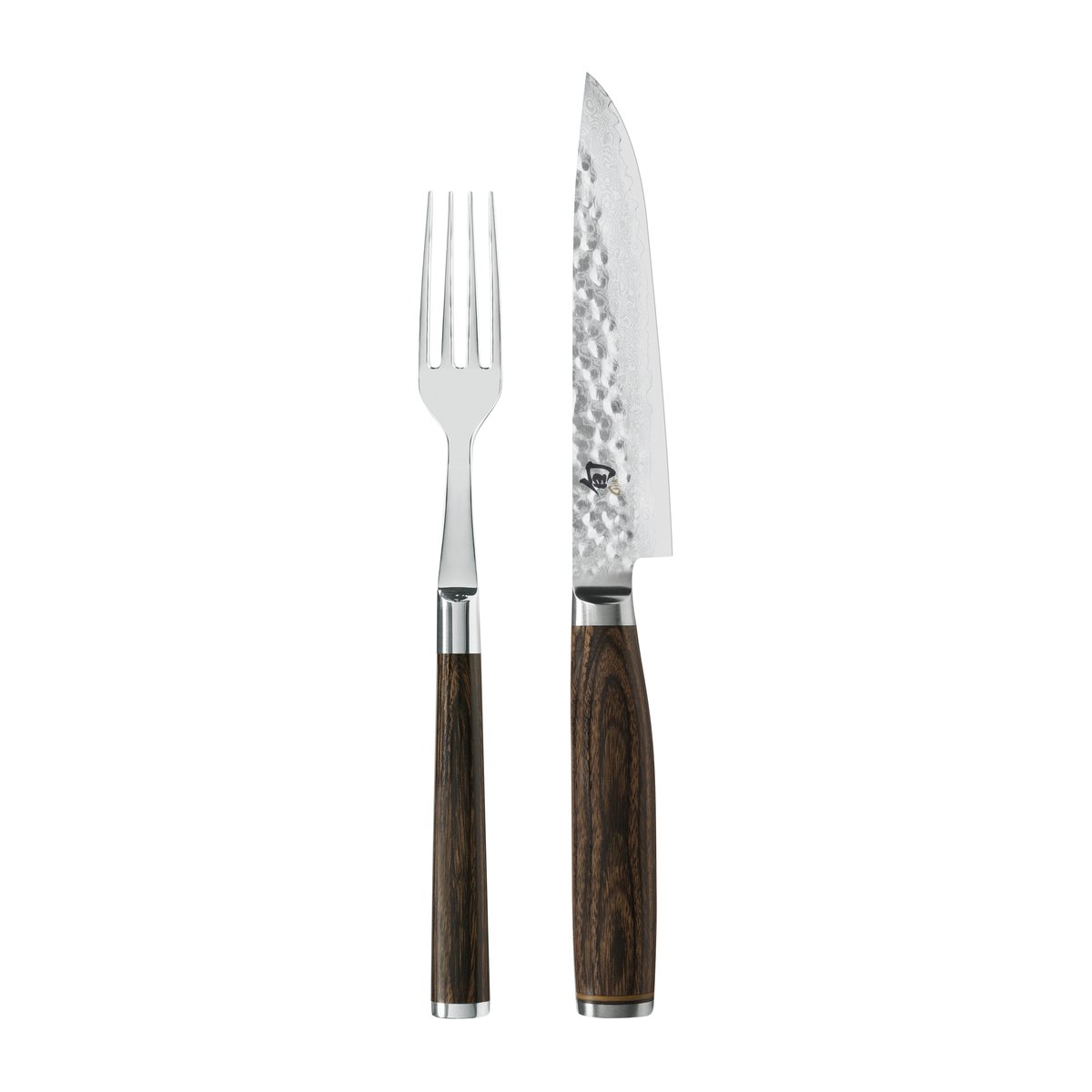 KAI Kai Shun Premier kniv og gaffel sett Krom-brun