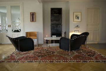 Bruno lenestol - Kjernlær svart-krom - Källemo