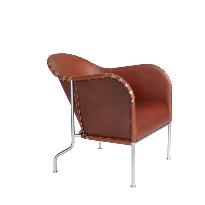 Bruno lenestol - Lær brun vintage-matt chrome - Källemo