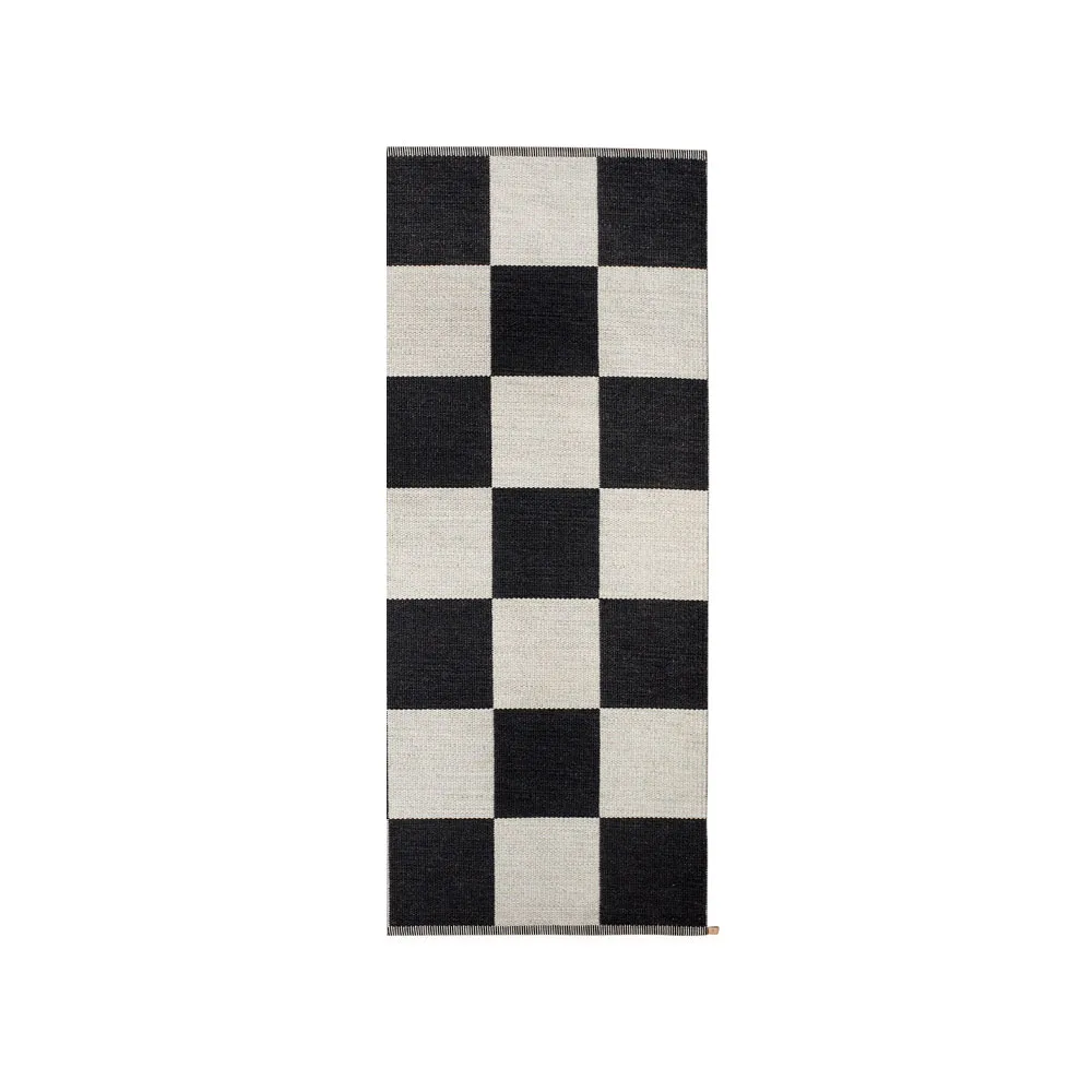 Checkerboard Icon gulvteppe 85x200 cm, Midnight black Kasthall