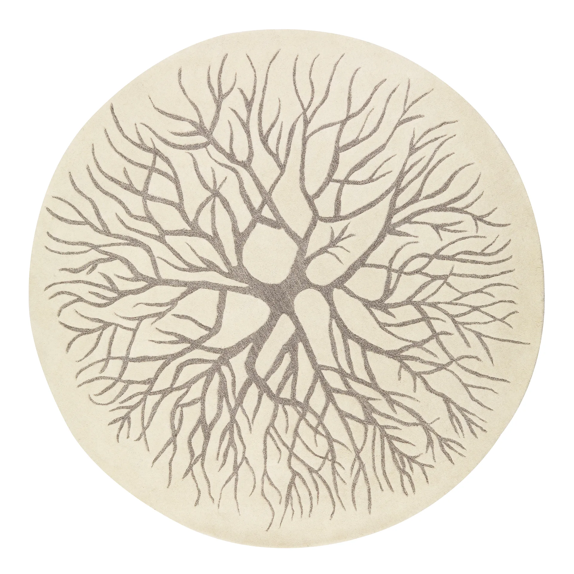 Birds nest håndtuftet teppe Ø220 cm, White Kateha