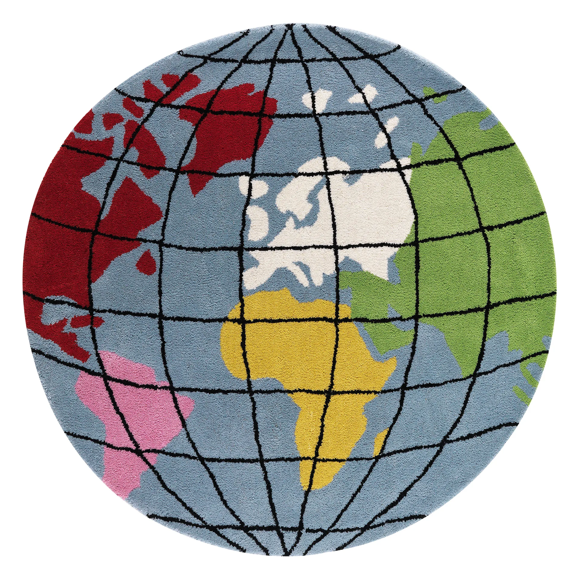 Earth gulvteppe Ø130 cm, Blå Kateha