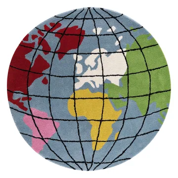 Earth gulvteppe Ø130 cm - Blå - Kateha