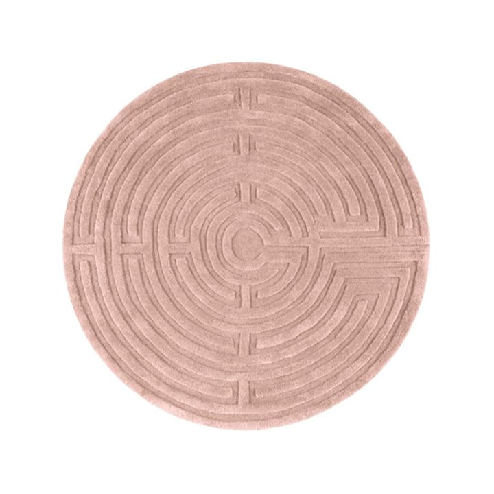 Minilabyrint rund gulvteppe - rose-40, 130 cm - Kateha
