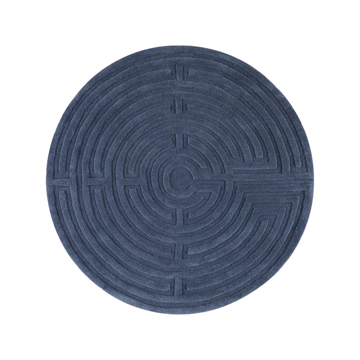 Minilabyrint rund gulvteppe - stormblå, 130 cm - Kateha