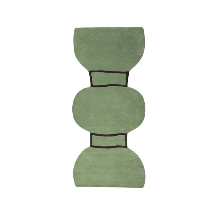 Silhouette figure teppe - dusty green, 110 x 240 cm - Kateha