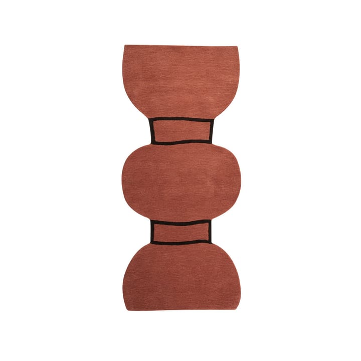 Silhouette figure teppe - dusty red, 110 x 240 cm - Kateha