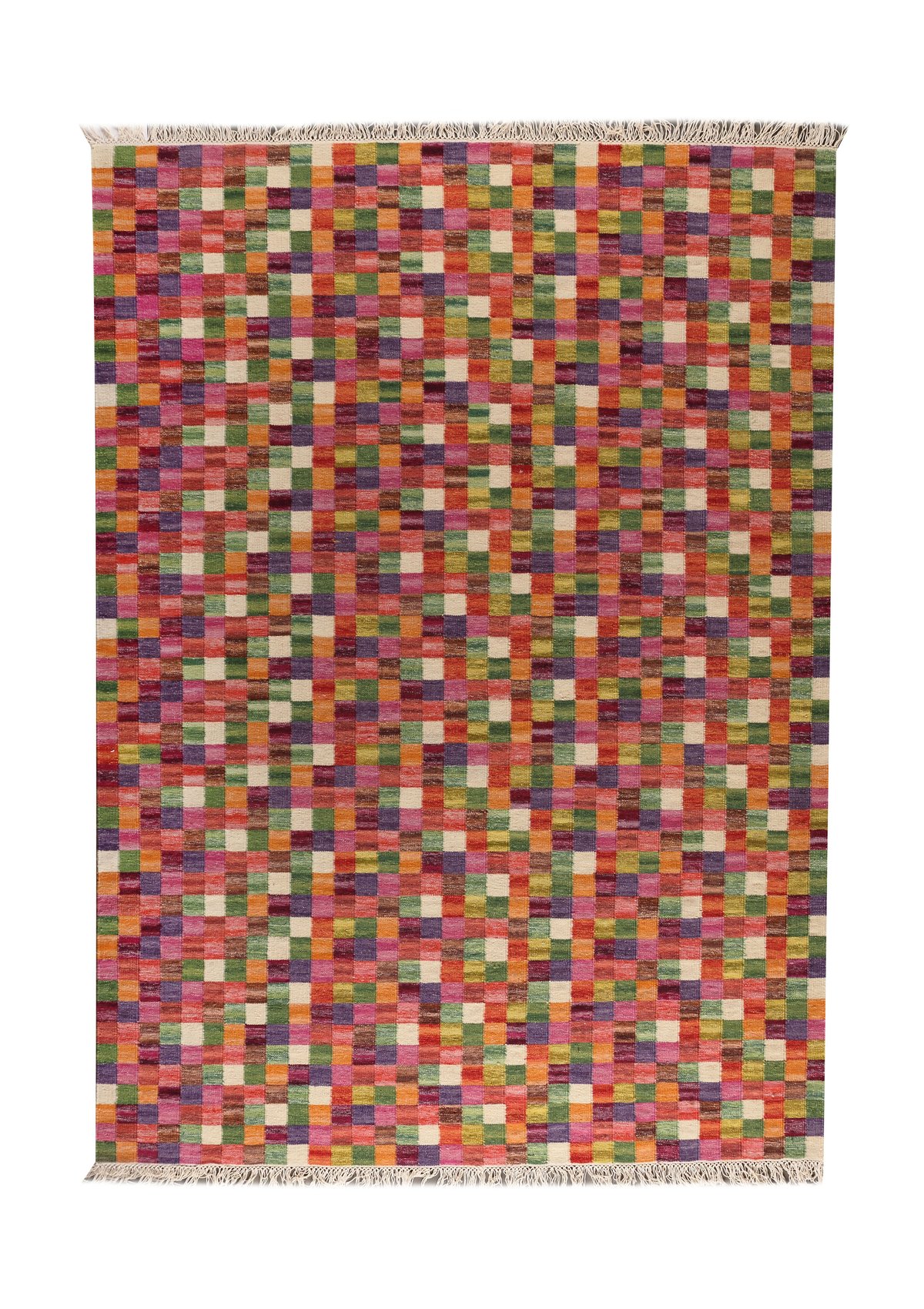 Small box håndvevd gulvteppe, multi 350x250