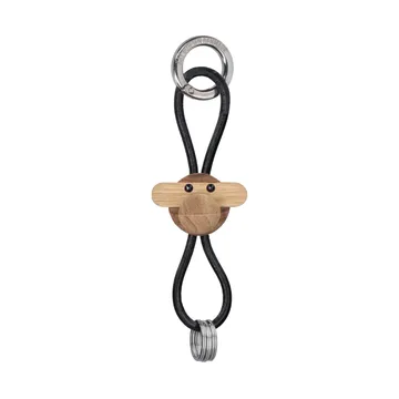 Kaj Bojesen ape nøkkelring - Teak-limbatre, svart lær - Kay Bojesen Denmark