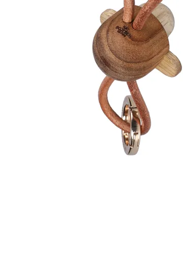 Kaj Bojesen nøkkelring, Ape - Teak-limbatre, natur lær - Kay Bojesen Denmark