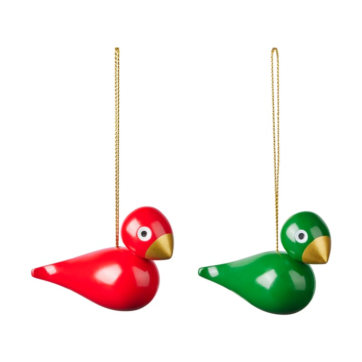 Kay Bojesen Christmas birds juleanheng 2 deler - Rød-grønn - Kay Bojesen Denmark